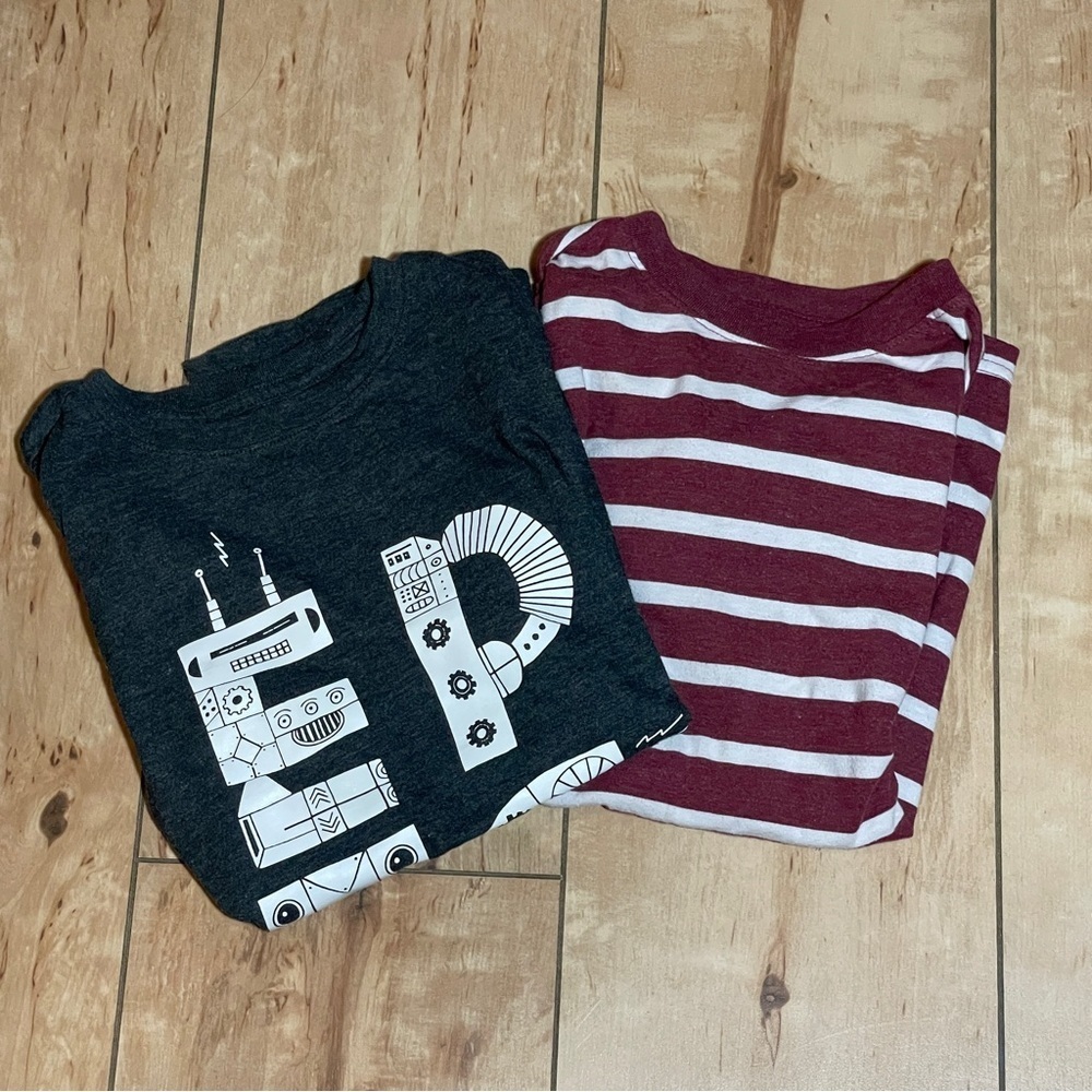 Cat & Jack,‎ bundle of short & long sleeve shirt, boys size med, gray, maroon